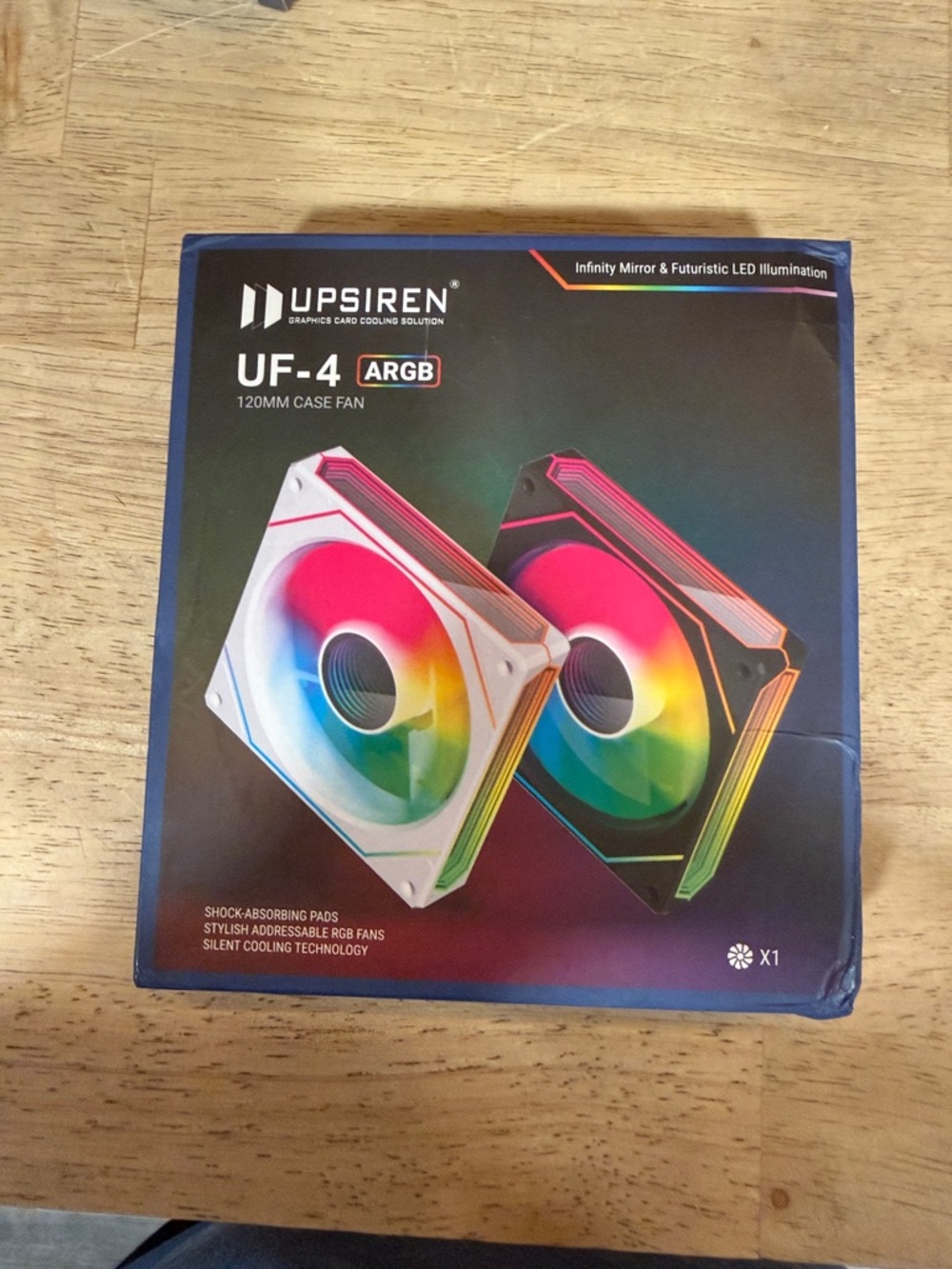 UPsiren UF-4 ARGB 120mm Case Fan - White with Rainbow RGB